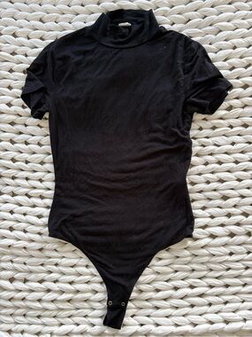 Garage Black Short-Sleeve Turtleneck Kids Bodysuit